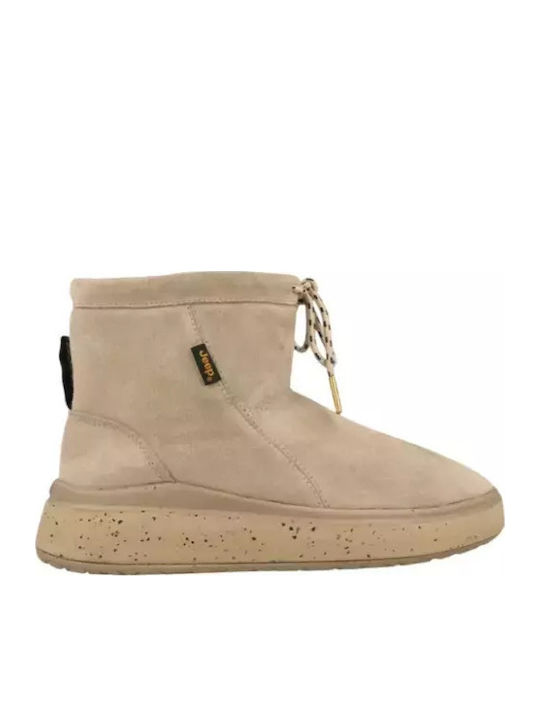 Women's Ankle Boots Platform Beige