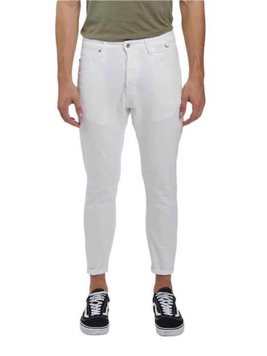 Herren Jeanshose Elastisch White