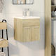 vidaXL Countertop with Sink L41xW38.5xH46cm Brown, Oak