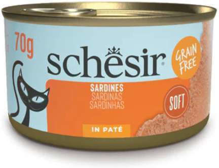 Schesir Wet Food for Adult Cats in Cans with Sardine and Fish 70gr