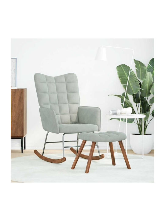 Rocking Armchair with Footstool Light Grey 61x7...
