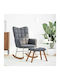 Rocking Armchair with Footstool Dark Grey 61x78x98cm