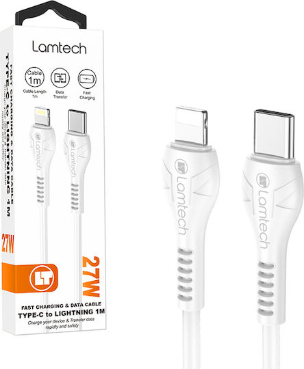 Lamtech USB-C to Lightning Cable 27W Λευκό 1m (LAM114505)