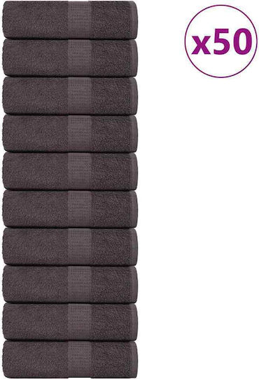 vidaXL Set 50 Hotel Washcloth Towels 30x30 cm 360gsm Charcoal
