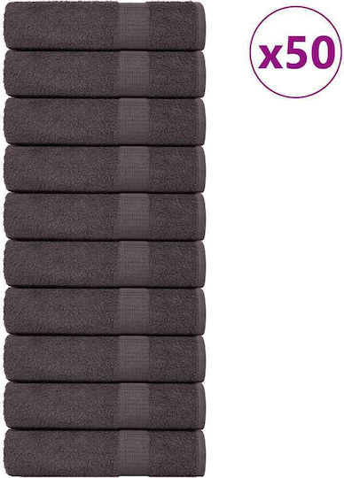 vidaXL Set 50 Hotel Face Towels 100x50 cm Charcoal