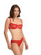 Miss Rosy Spitzen Unterwäsche-Set für Damen BH mit Brasilien Rot