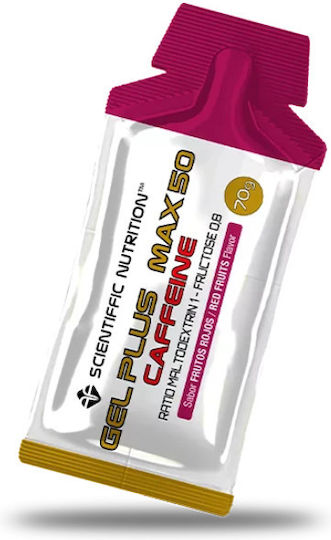 Scientiffic Nutrition Gel Plus Max 50 Caffeine Ειδικό Συμπλήρωμα Διατροφής 70gr Red Fruits