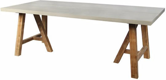 Eresos Table Dining Room with Cement Surface Light 200x100x76cm