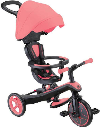 Globber Explorer Convertible with Parental Handle 4 in 1 for 2-5 Years Pink