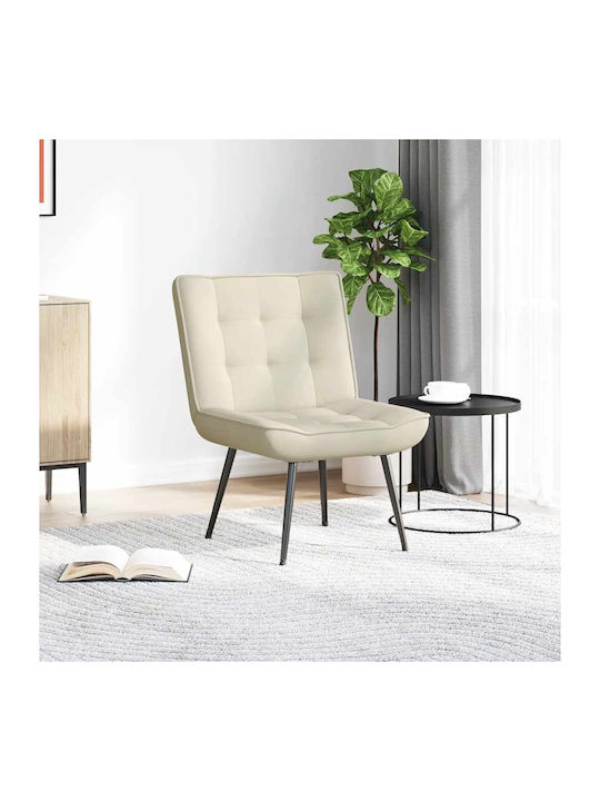 Scaun De Relaxare Cu Puf Catifelat Crem 64x74x84cm