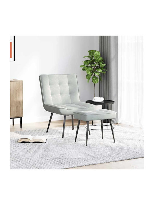 cu Puf Catifelat Gri deschis 64x74x84cm