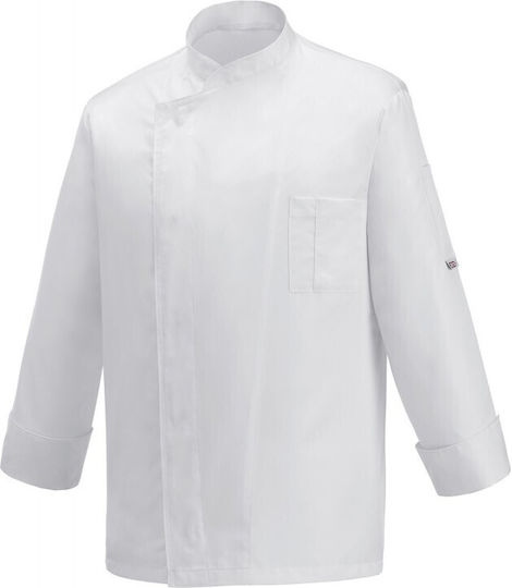 Egochef Σακάκι Σεφ 100% Microfiber Λευκό με Μακρύ Μανίκι