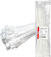 AMiO Δεματικά Καλωδίων Πλαστικά 350mmx4.8mm σε Λευκό χρώμα (100τμχ) (04312)
