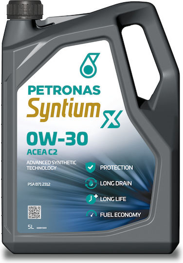 Petronas Syntium X Συνθετικό Λάδι Αυτοκινήτου 0W-30 5lt 70981