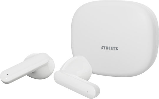 Streetz T160 Earbud Bluetooth Handsfree Earphones with Charging Case White