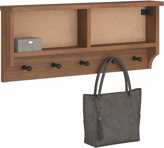 vidaXL Κρεμάστρα Τοίχου Ξύλινη 6 Θέσεων Καφέ 87x35x12cm