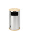 Office Metal Waste Bin Silver 28x28x50cm