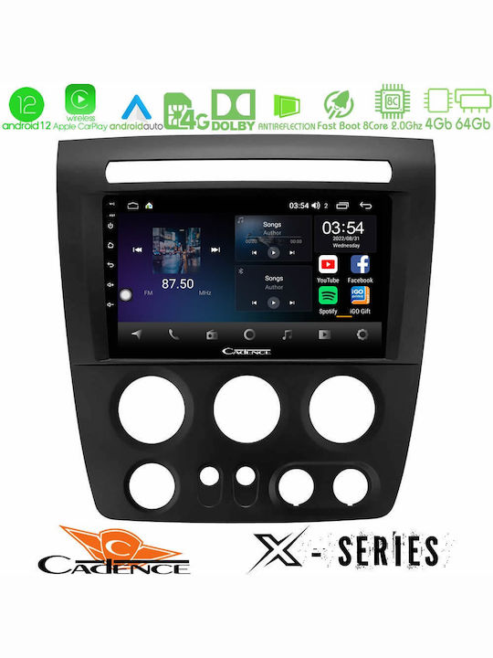 Cadence Ηχοσύστημα Αυτοκινήτου Hummer H3 2005-2009 (Bluetooth/USB/WiFi/GPS/Apple-Carplay/Android-Auto) με Οθόνη Αφής 9"