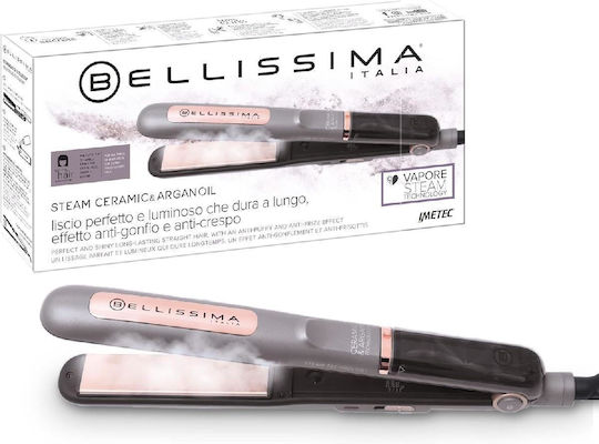 Bellissima Steam Ceramic & Argan Oil Преса за коса с пара и керамични плочи
