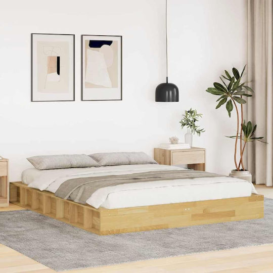 Bettgestell ohne Matratze 140x190 cm Massivholz Eiche Braun
