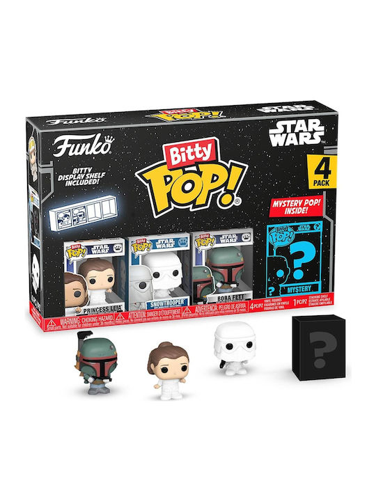 Funko Bitty Pop! Movies: Princess Leia, Snowtrooper, Boba Fett & Chase Mystery Chase 4τμχ