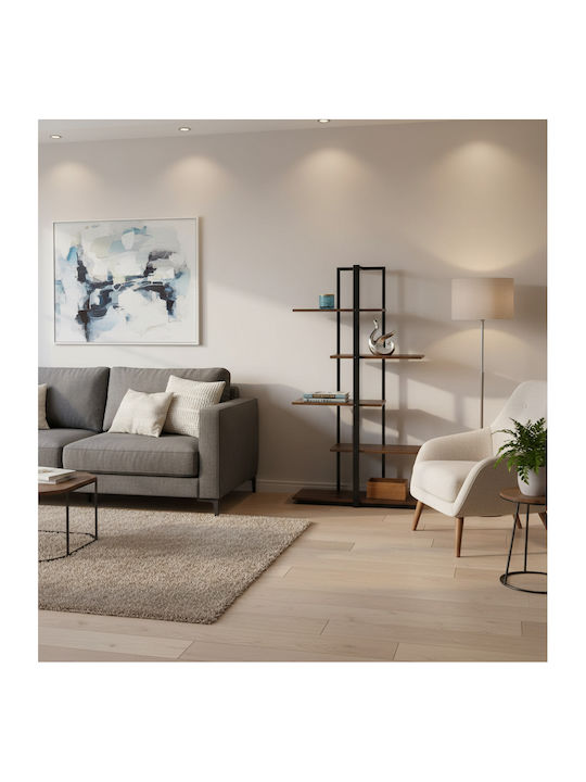 Bibliotecă Omni Black / Walnut 80x34x151cm