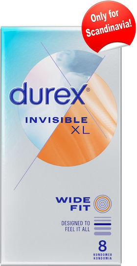 Durex Invisible Big Size Condoms 8pcs