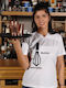 Tips Γυναικείο Διαφημιστικό T-shirt Κοντομάνικο Λευκό
