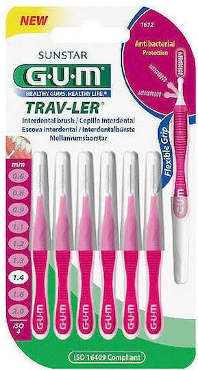 GUM Trav-ler Interdental Brushes 1.4mm Fuchsia 6pcs