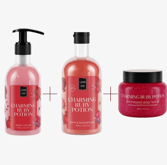 Lavish Care Charming Ruby Potion Skin Care Set for Moisturizing & Body Cleaning 3 Pieces