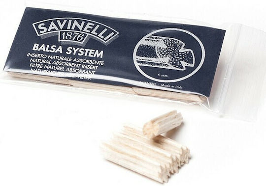 Savinelli Tabakpfeifenfilter Balsaholz 9mm 15 Stück