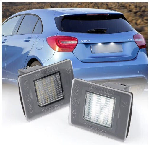 Depo 246066 LED светлини за регистрационен номер Mercedes-Benz A-Class W176 SLK R172 GLA X156 GLE W166 GL X166 V-Class Vito W447 чифт 2 броя