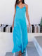 Summer Maxi Slip Dress Light Blue