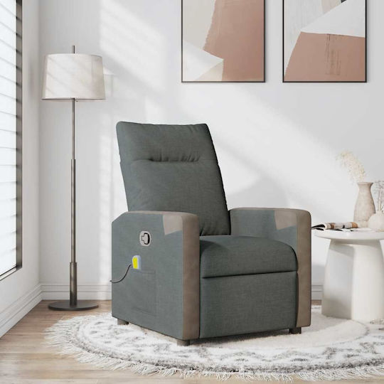 Întunecat Fotoliu Relax Masaj cu Puf Gri închis 69x86x100cm