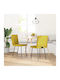 Dining Room Velvet Chair Yellow 45x54x83cm 2pcs
