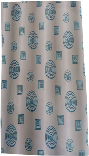 Cyclops Blue Circles Κουρτίνα Μπάνιου Υφασμάτινη Blue