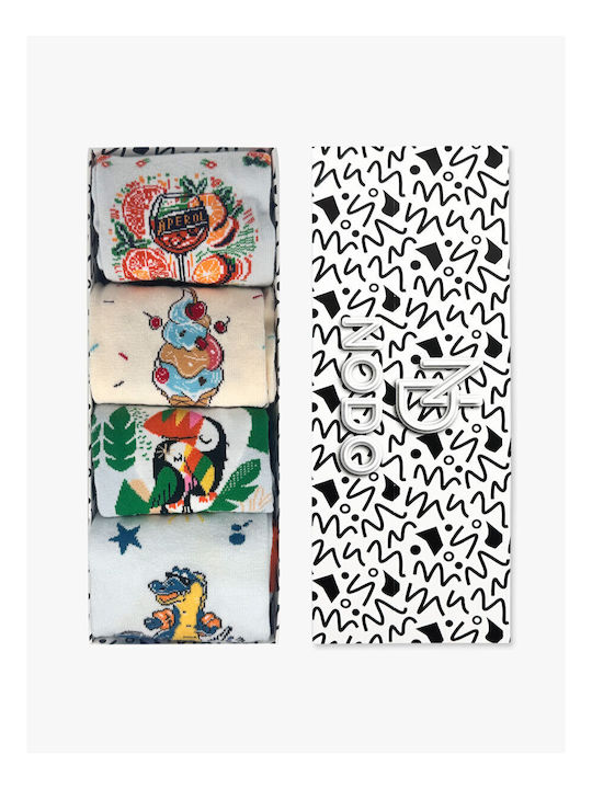 Fancy Gift Box Βαμβακερές Κάλτσες Σχέδια Mixed 4 Ζευγάρια