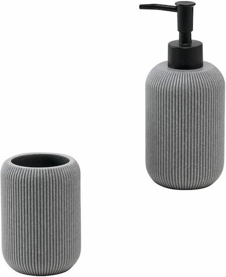 Kentia Bathroom Accessory Set Ceramic Gray 2 Pieces Kentia Bathroom Accessory Set Ceramic Gray 2 Pieces