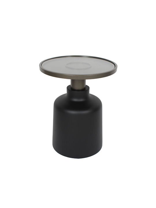 Round Side Table Bow Wooden Black M45xL45xH55cm