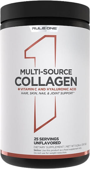 Rule1 Multi-Source Kollagen mit Vitamin C und Hyaluronsäure 262,5g Unflavored