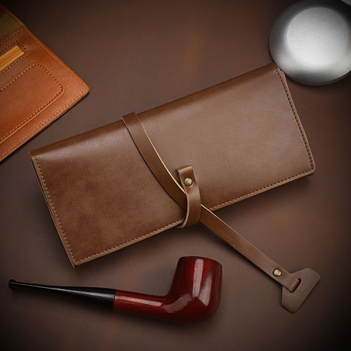 Firedog Tobacco Pouch With Snap Closure 20x10cm tobacco brown