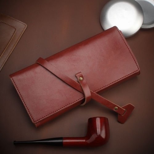 Firedog Tobacco Pouch with Wrap-Around Cord 20x10cm Gray