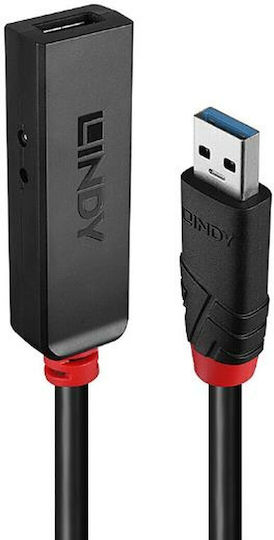 Lindy Cablu USB 2.0 USB-A Terminal A - USB-A Terminal B Negru 8m 43402