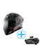 Axor Apex Turbine Black/Red/Grey Motorcycle Helmet Full Face ECE 22.06 1600gr with Pinlock and Sunvisor