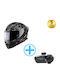 Axor Apex + Geschenk Bluetooth Motorradhelm Volles Gesicht ECE 22.06 1500gr mit Pinlock und Sunvisor