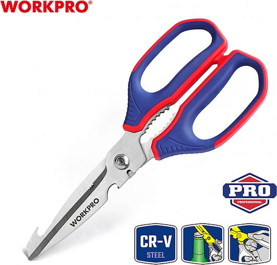 Ψαλιδι Κουζινας 250mm 10" Πολλαπλων Χρησεων Wp214006 Workpro Profi