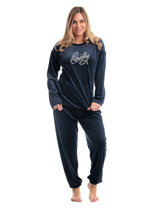 Boyraz Winter Women's Pyjama Set Blue