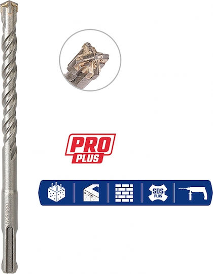 WorkPro Four-Cut Drill with SDS Plus Shank for Masonry 14x390mm