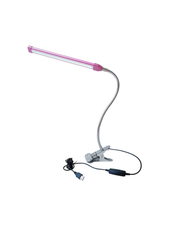 Usb Clip LED Φωτιστικό Γραφείου και Κλιπ σε Μωβ Χρώμα