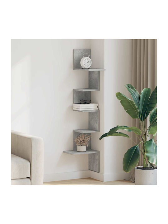 Vidaxl Eck-Wandregal Grau Spanplatte 32x32x127,...